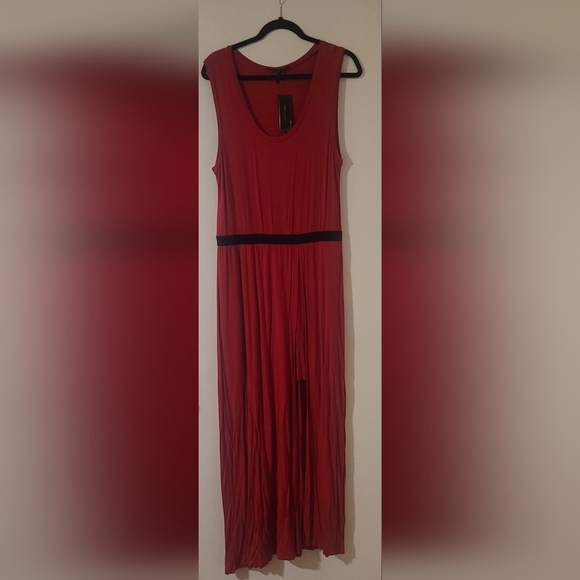 BCBG Max Azria Womens Twofer Slit Maxi Dress - Picture 1 of 6